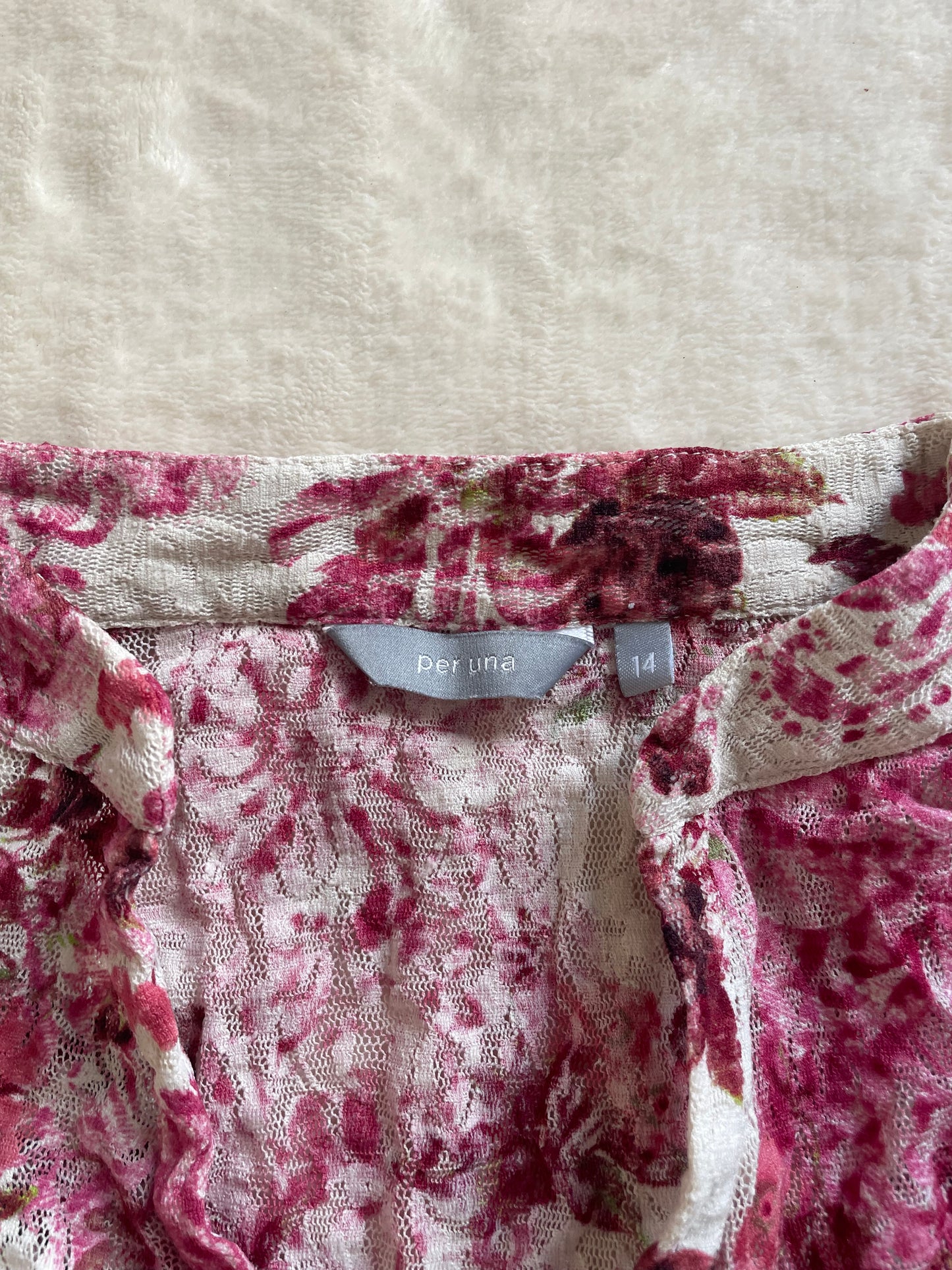 Mesh Floral 3/4 Sleeve Blouse