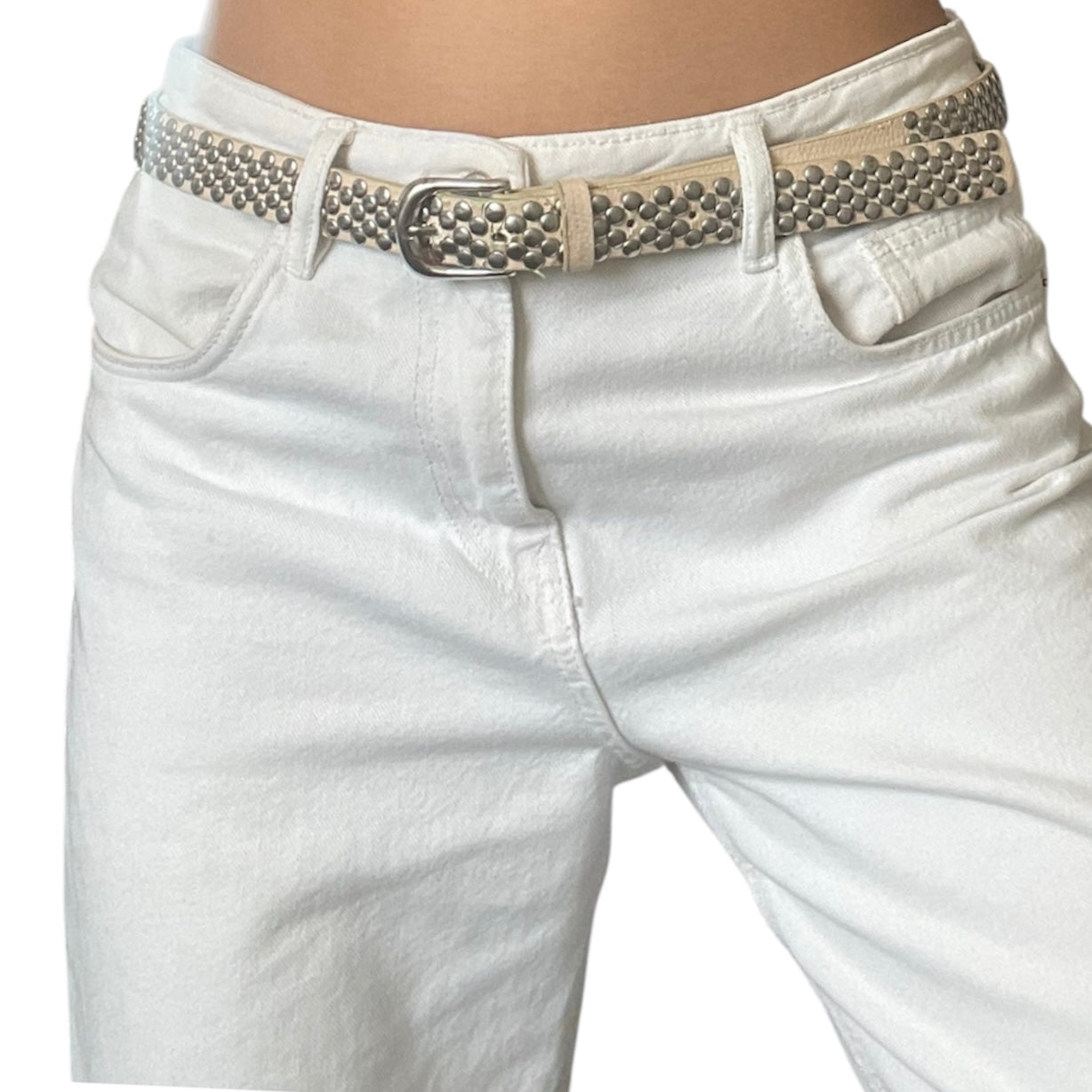 Silver Stud Leather Belt