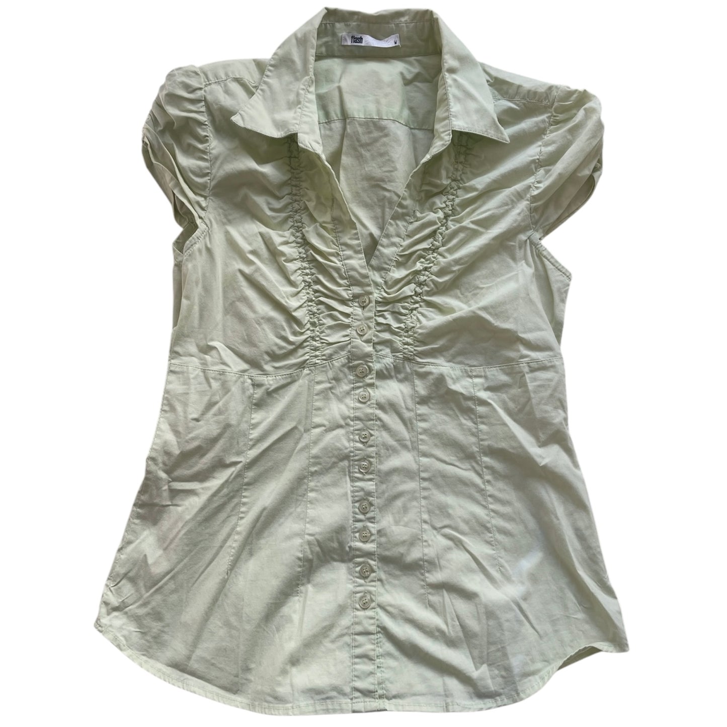 Ruched Button Up Blouse