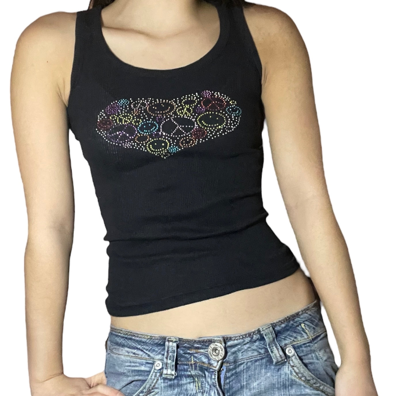 Tank Top mit Aufdruck „Friede und Liebe“