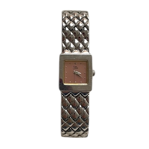 Silver Square Watch Face