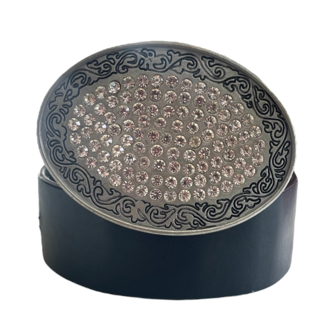 Gemstone Faux Leather Belt
