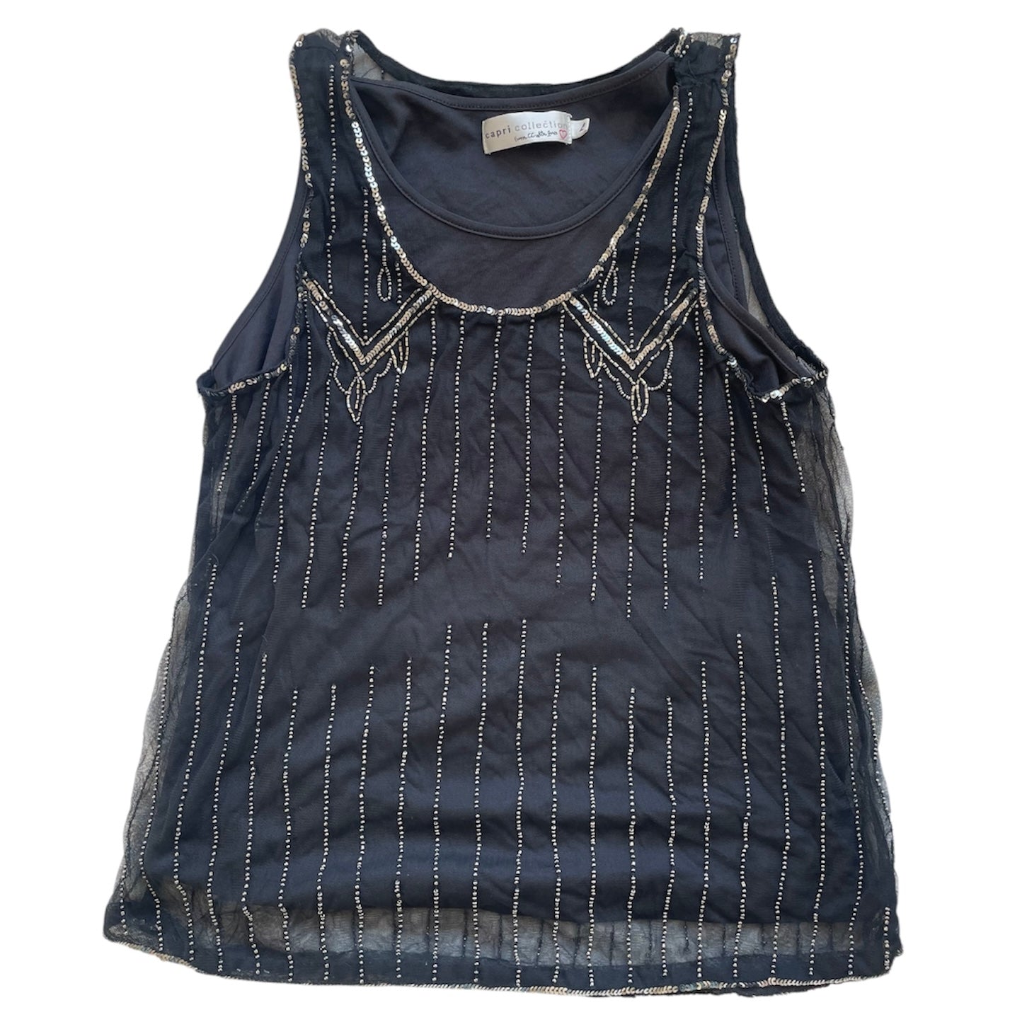 Mesh Double Layer Bead Top