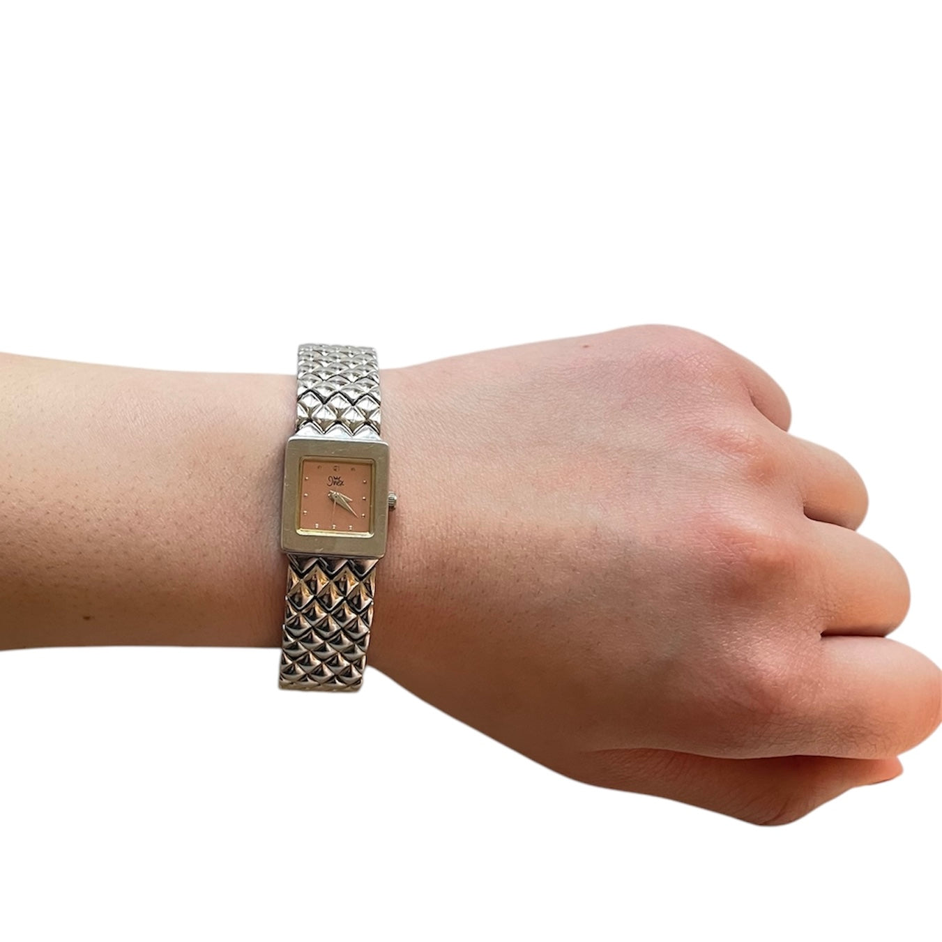 Silver Square Watch Face