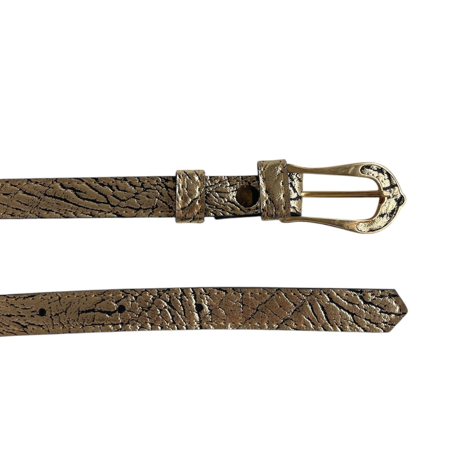 Gold Metallic Leather Belt