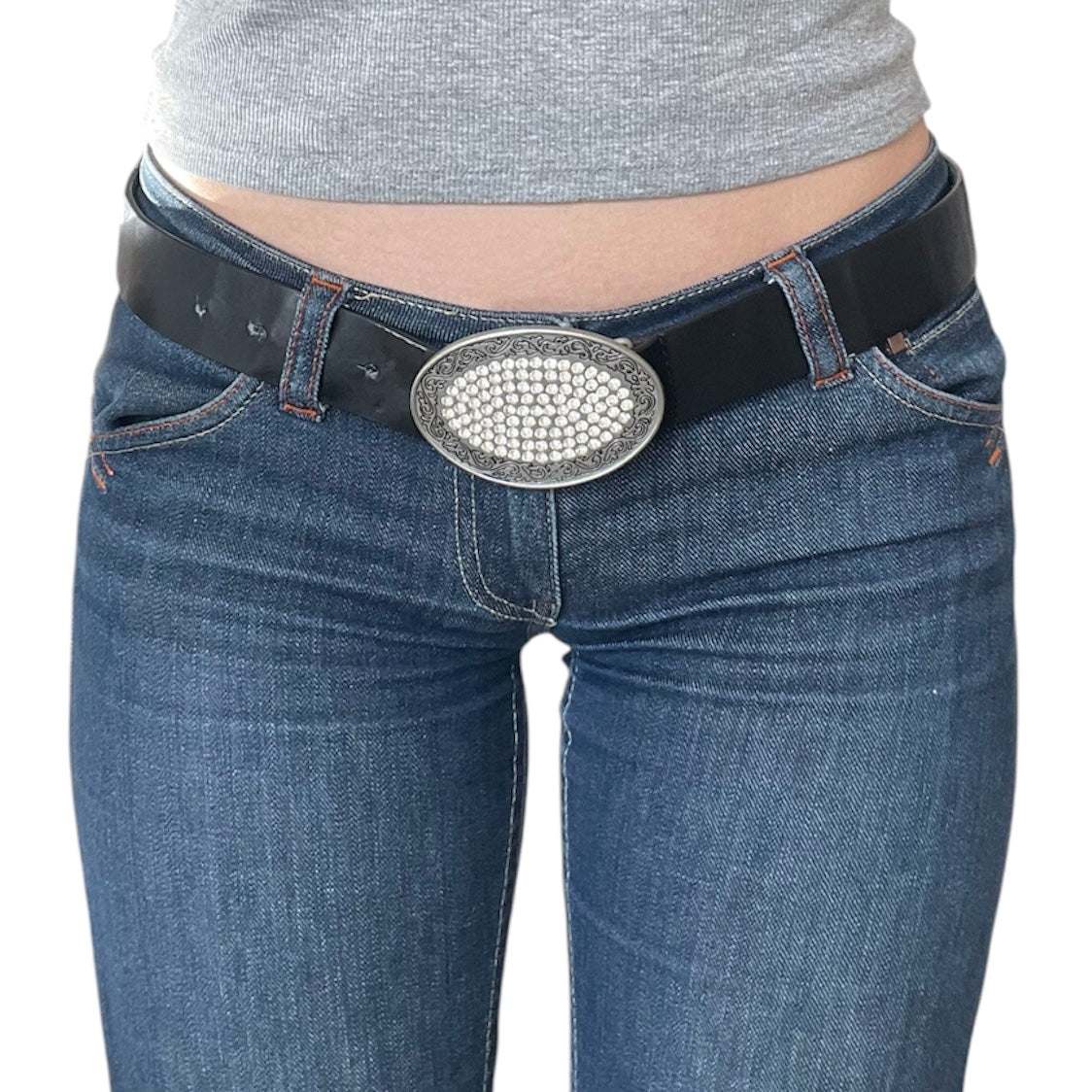 Gemstone Faux Leather Belt