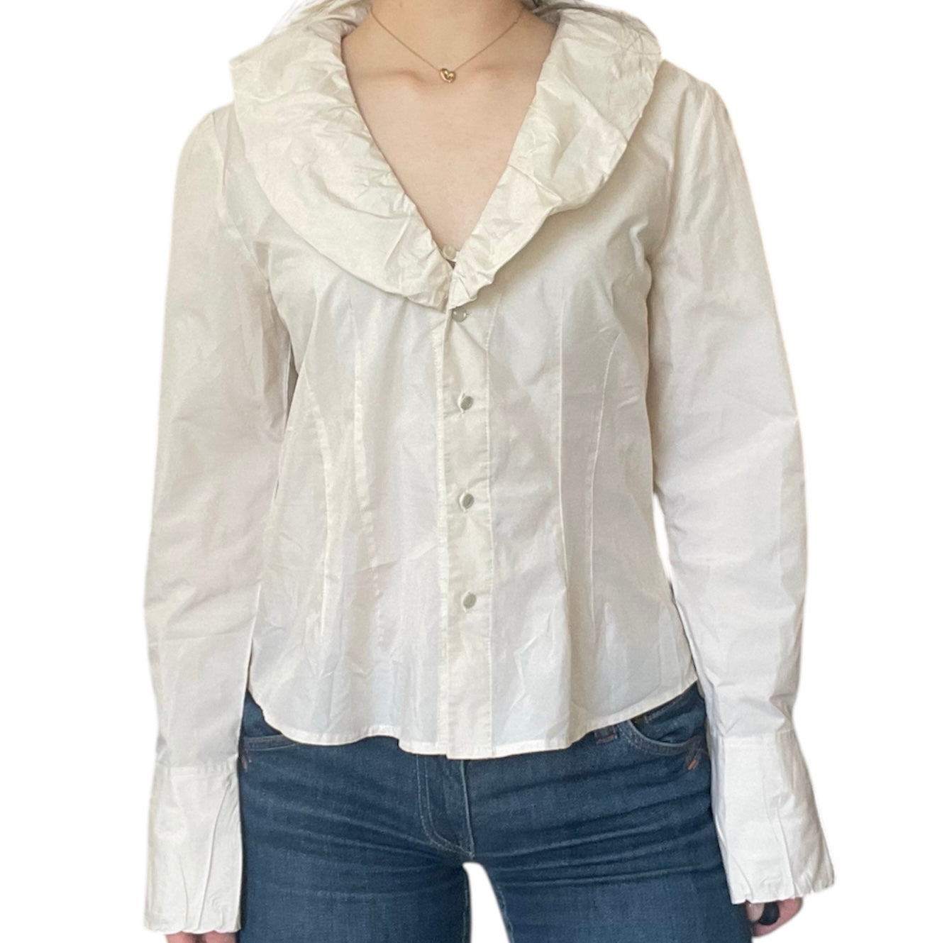 Button Collar Blouse