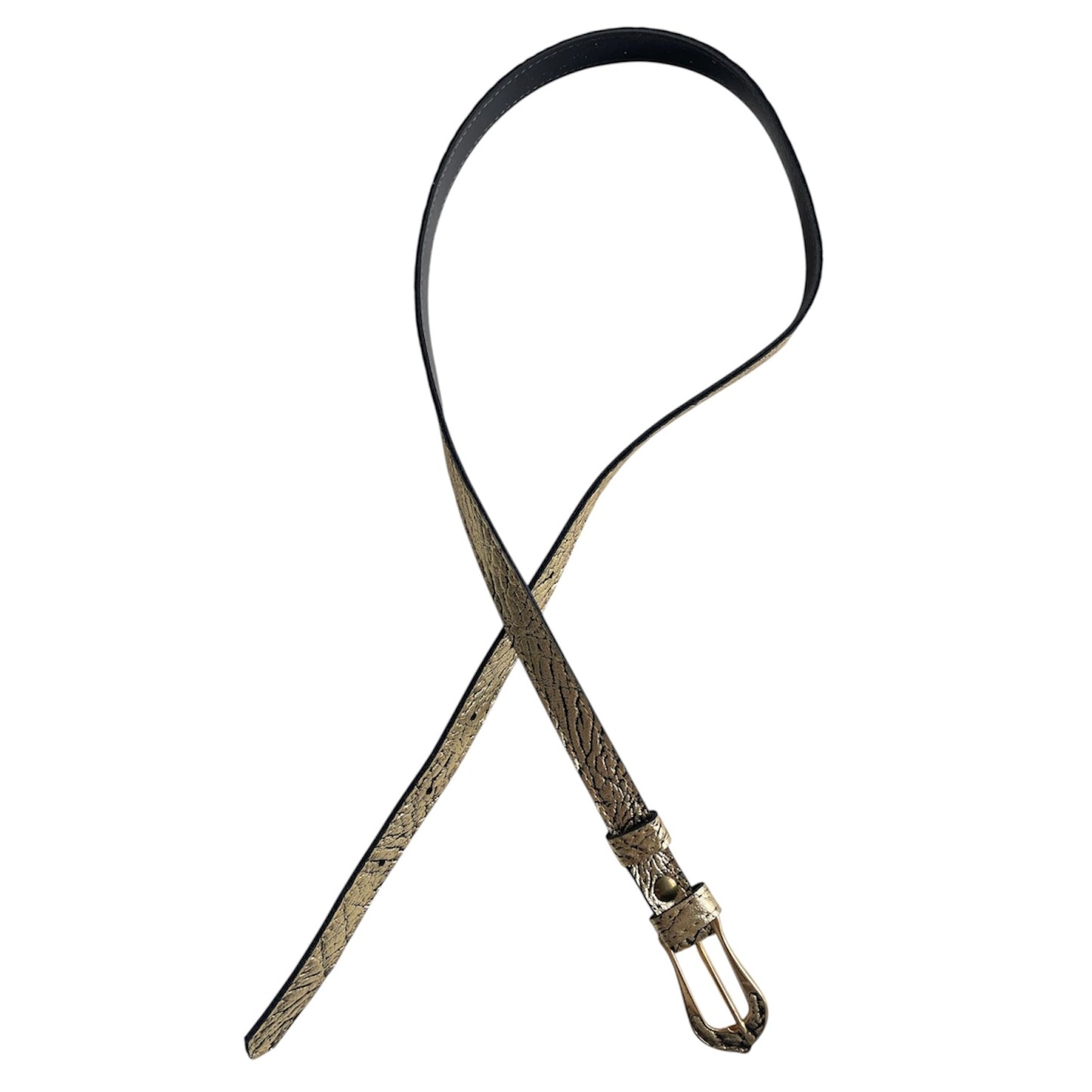 Gold Metallic Leather Belt
