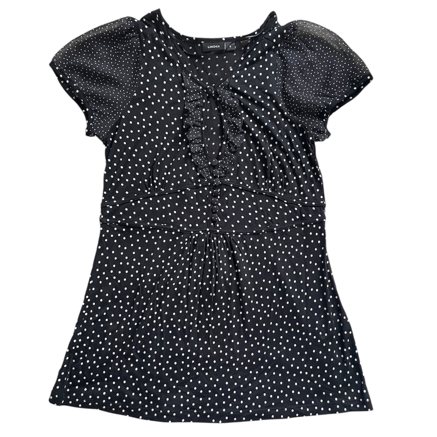 Polka Dot Button Blouse Top