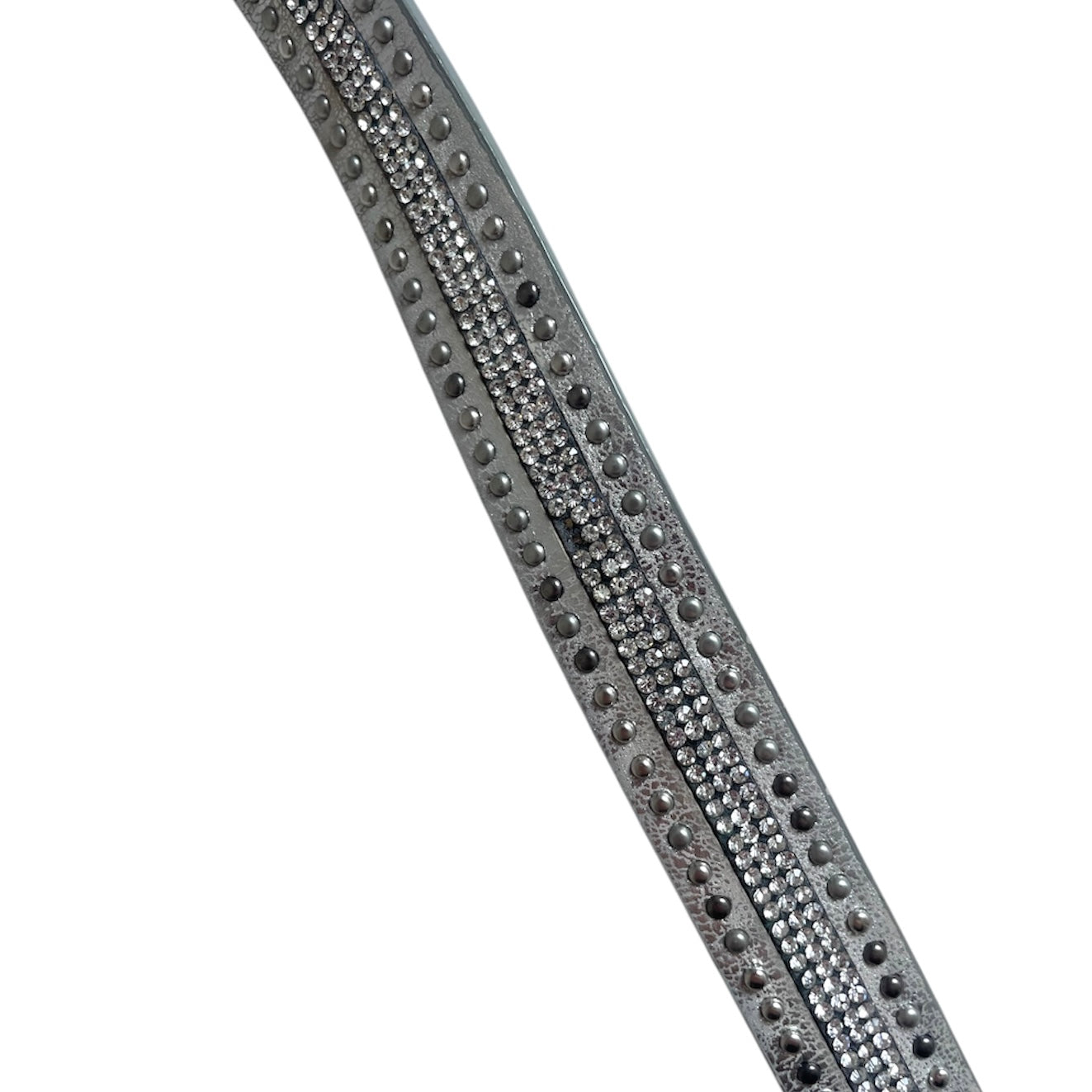 Silver Metallic Leather Belt