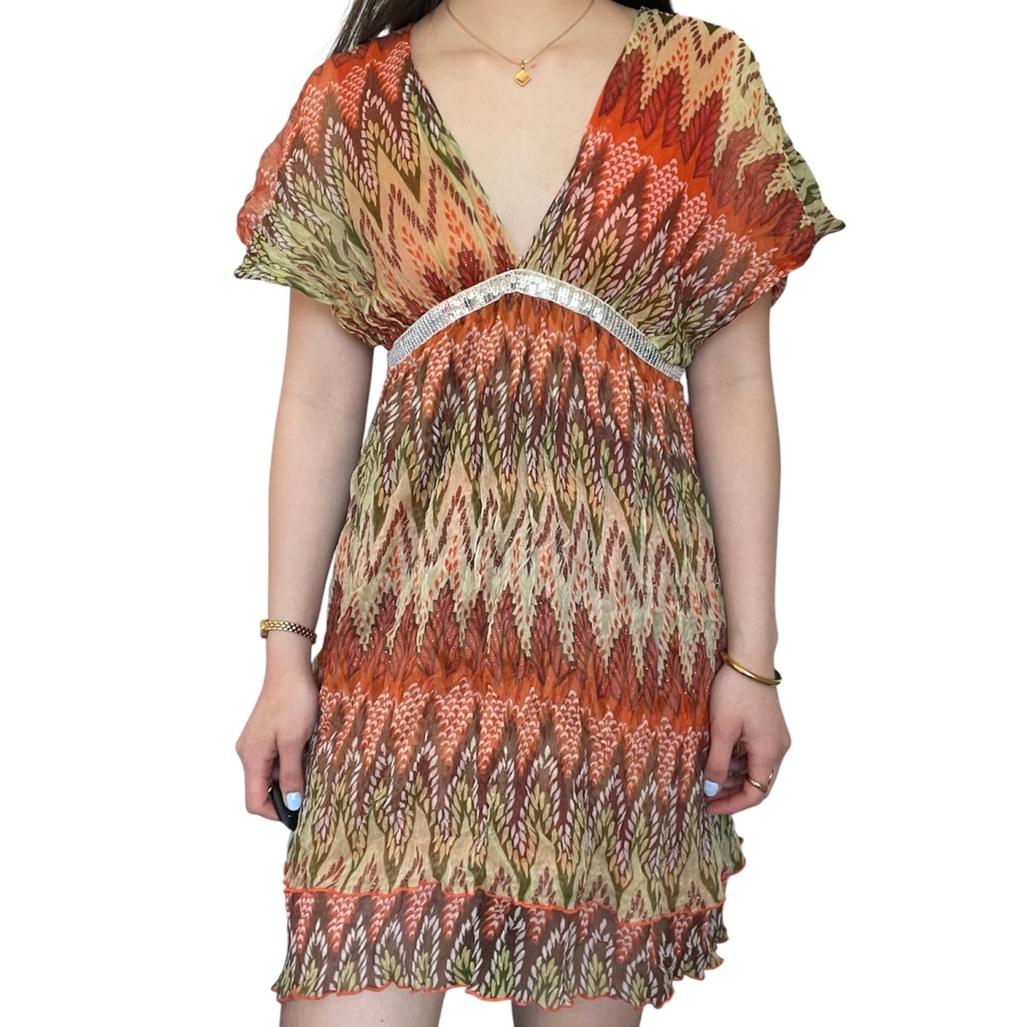 Flowy Flutter Sleeve Midi Dress