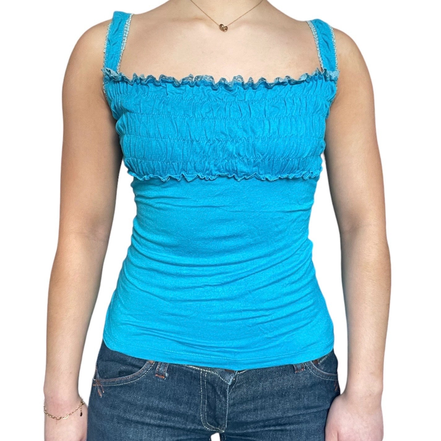 Ruched Frill Tank Top