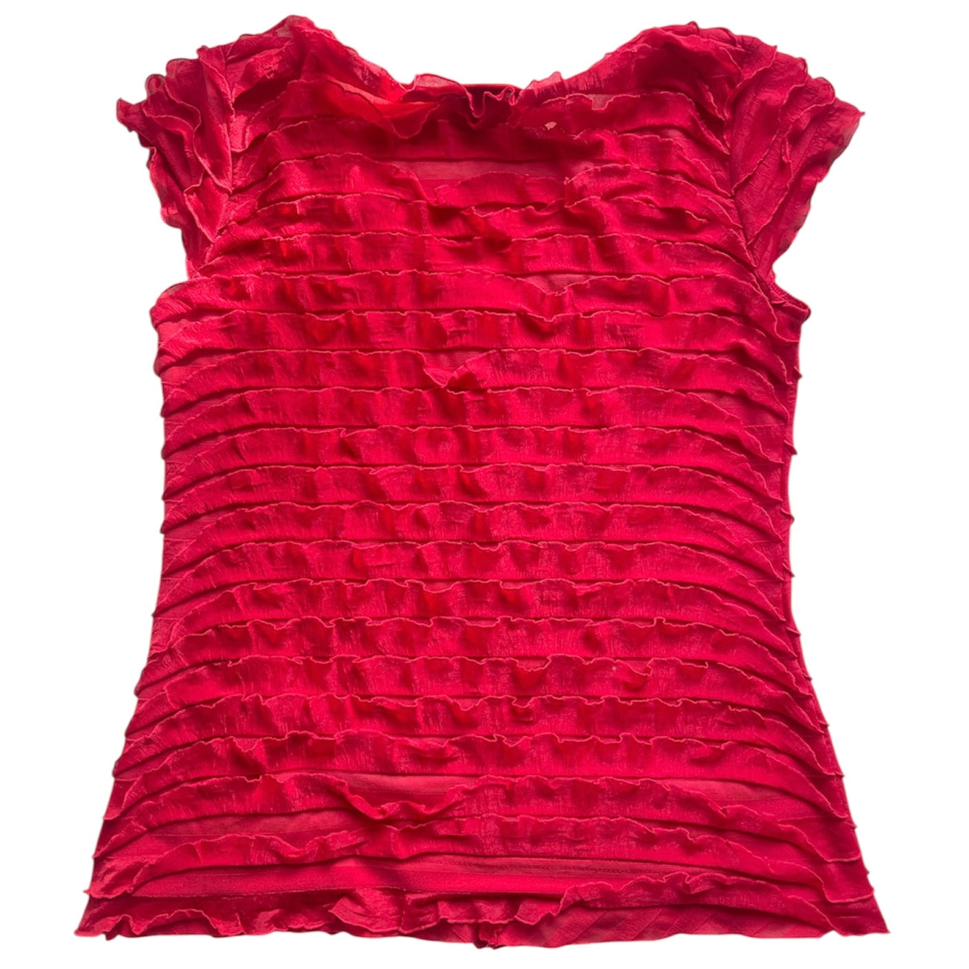 Mesh Ruffle T-Shirt