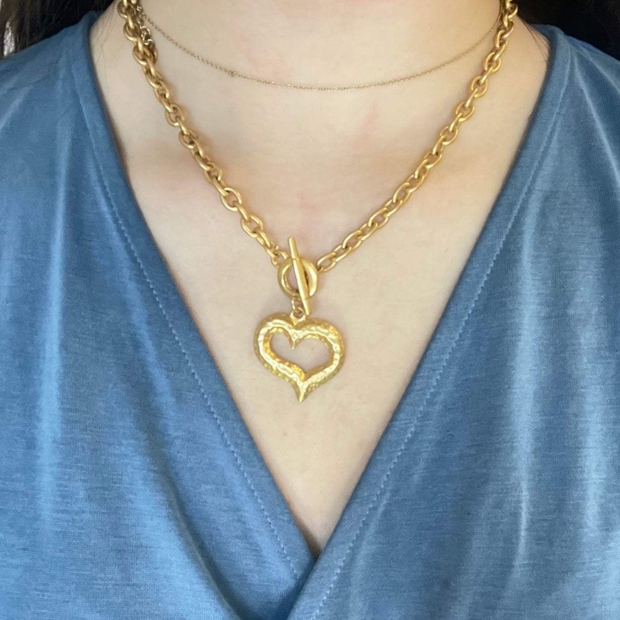 Gold Heart Pendant Necklace