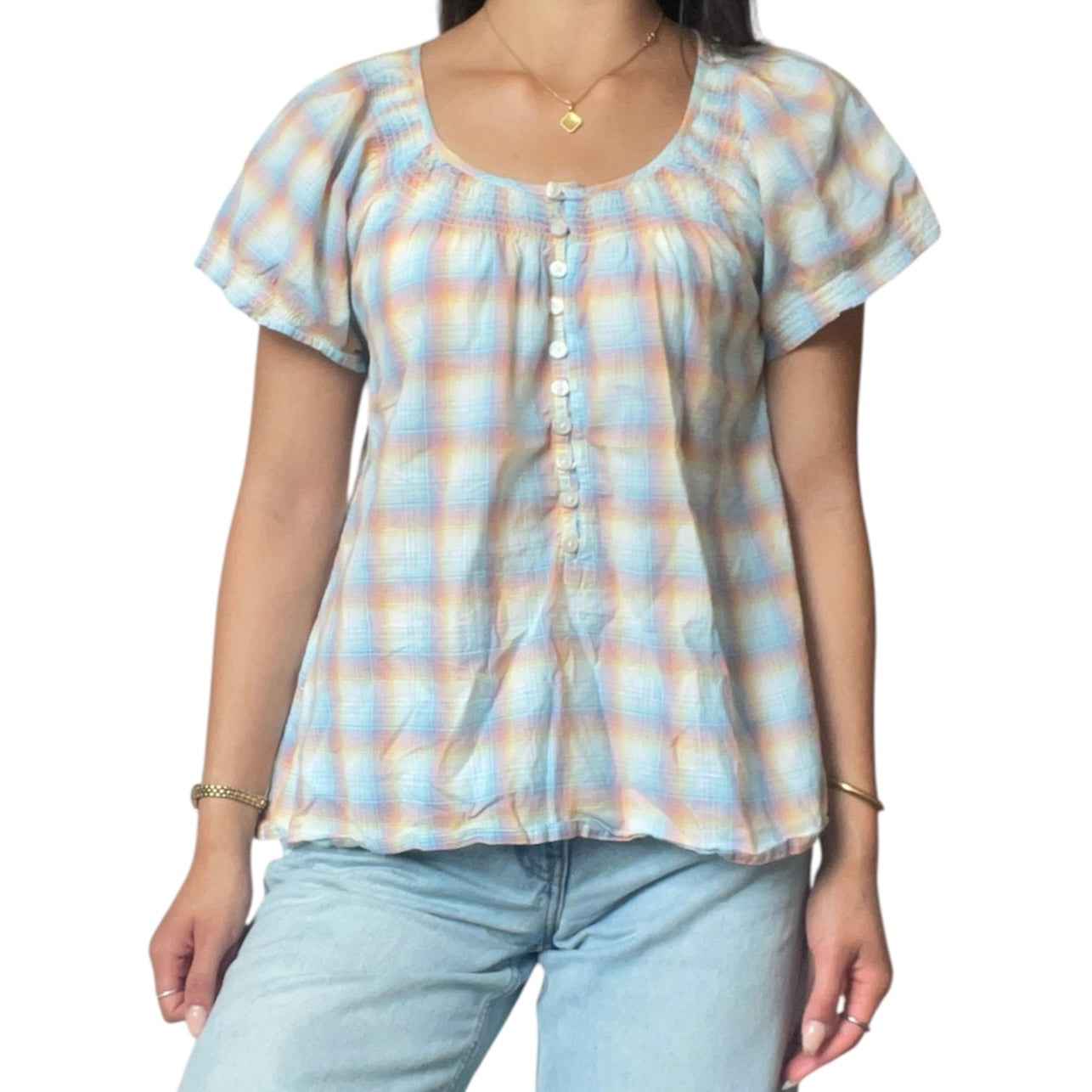 Plaid Rainbow Blouse