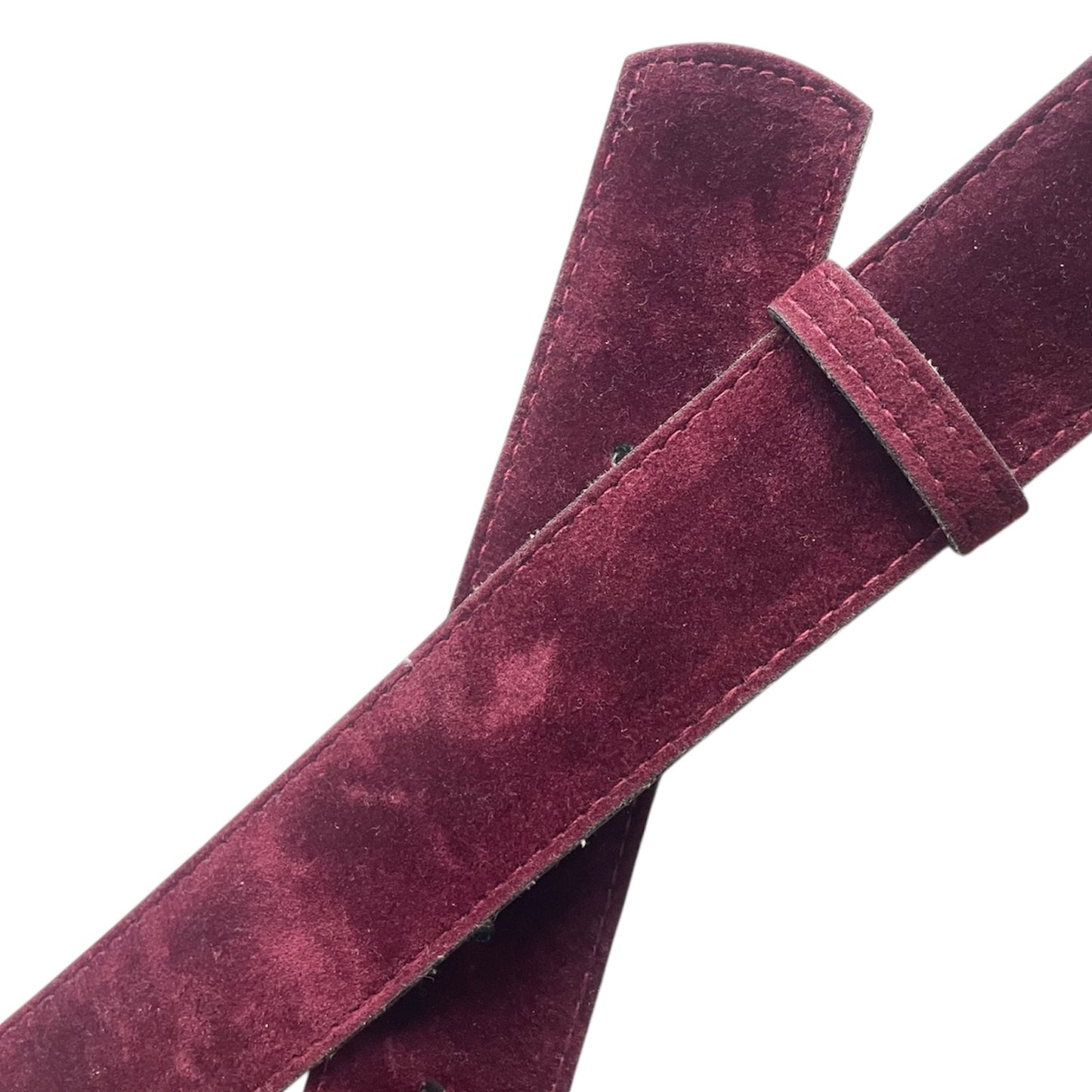 Velvet Leather Silver Buckle Belt