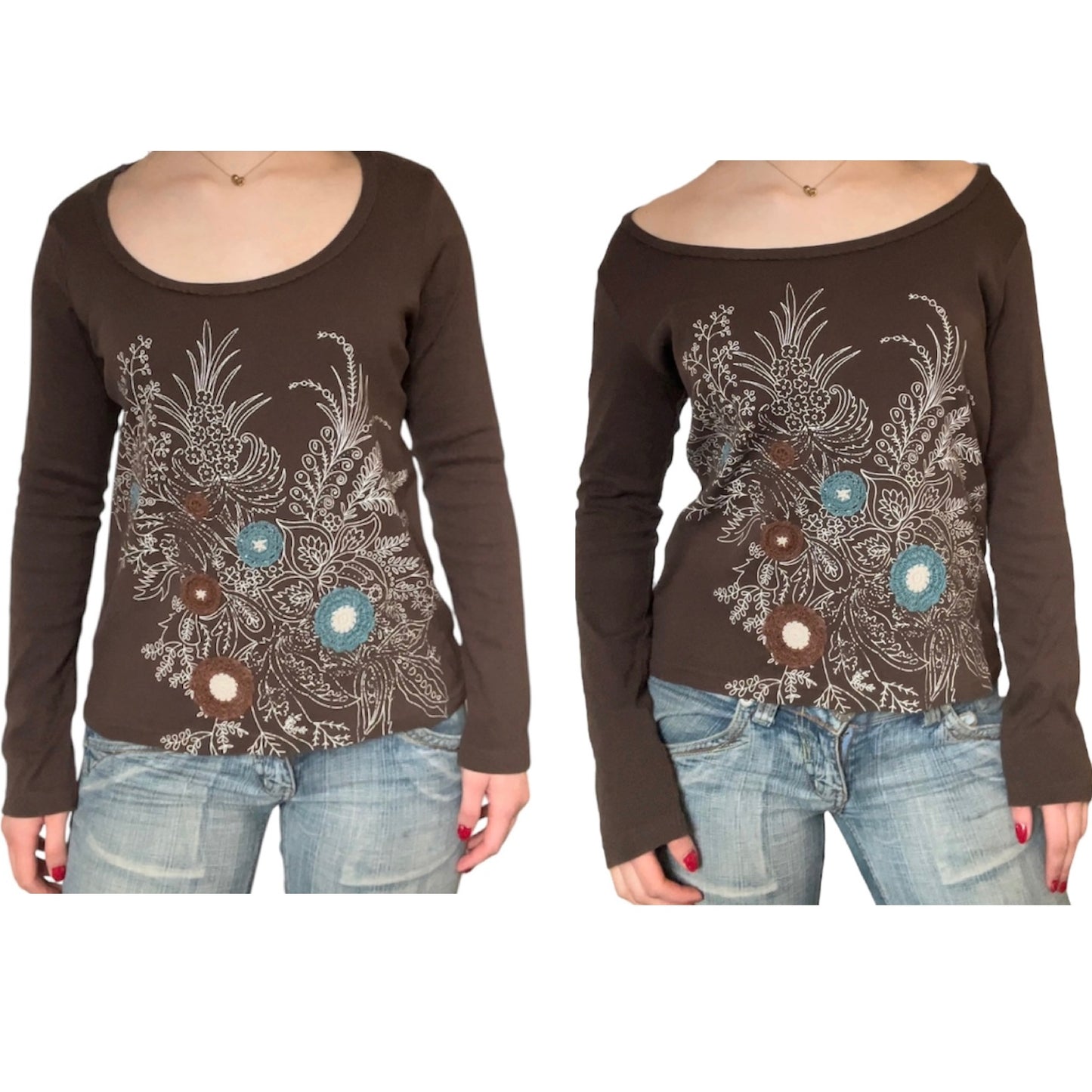 Flower Embroidery Top