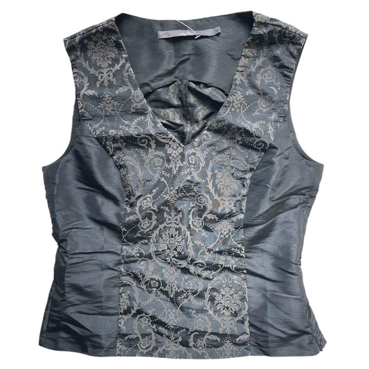 Pattern Zip Tank Top