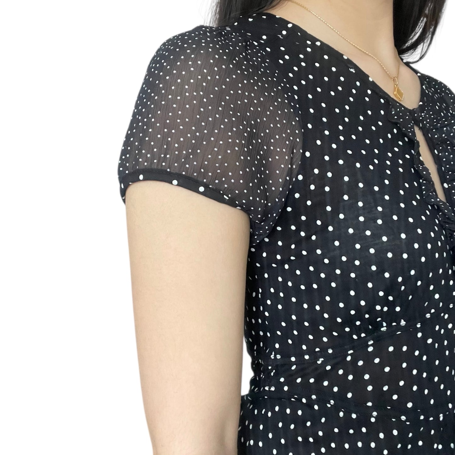 Polka Dot Button Blouse Top
