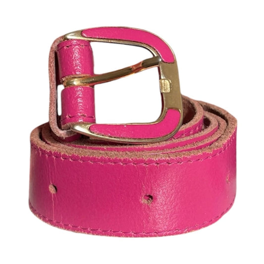 Pink Gold Leather Belt