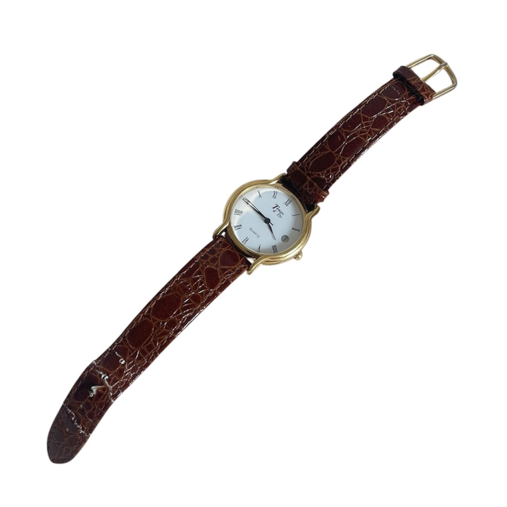 Gold Brown Leather Temps d’Or Watch