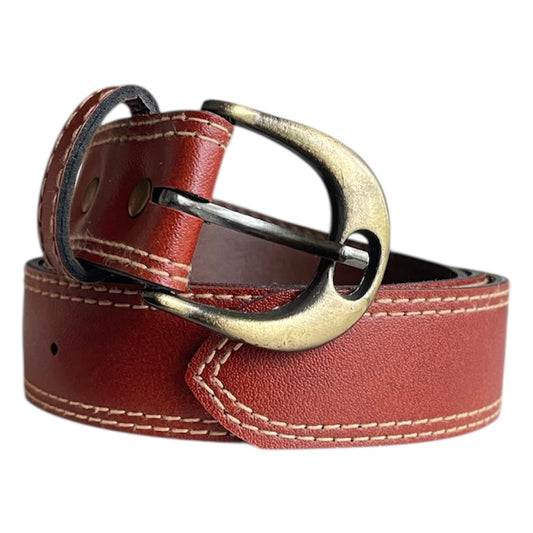 Brown Rustic Gold Leather Belt