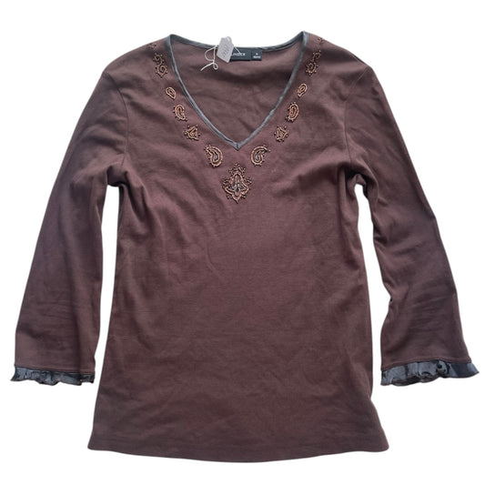 Bead Three-Quarter Sleeve Top