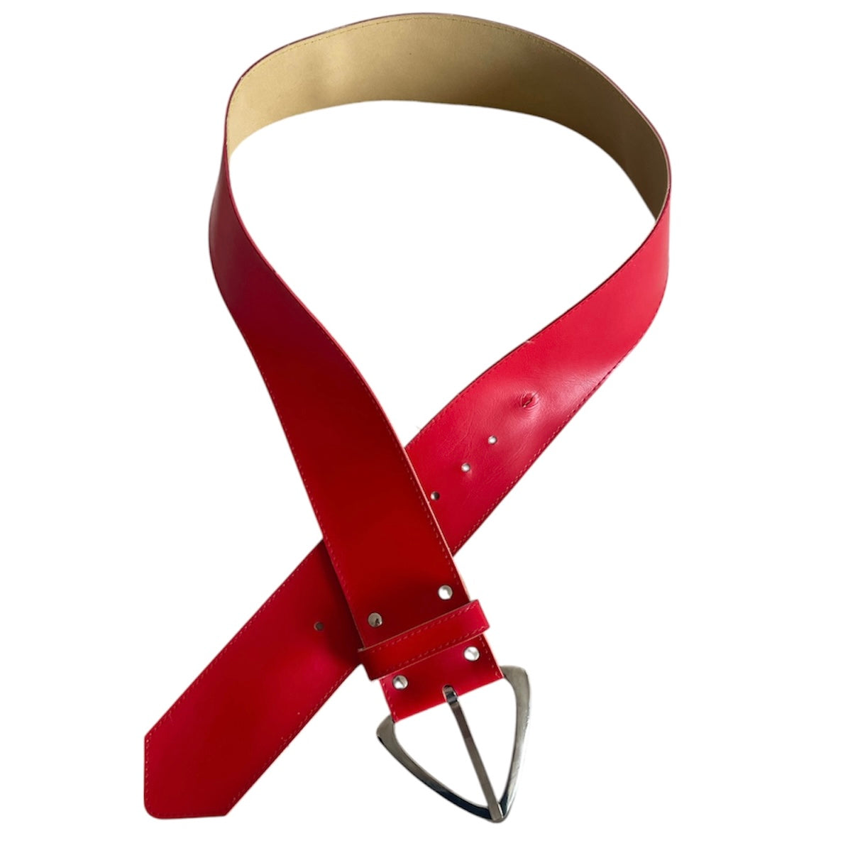 Thick Red Leather Belt