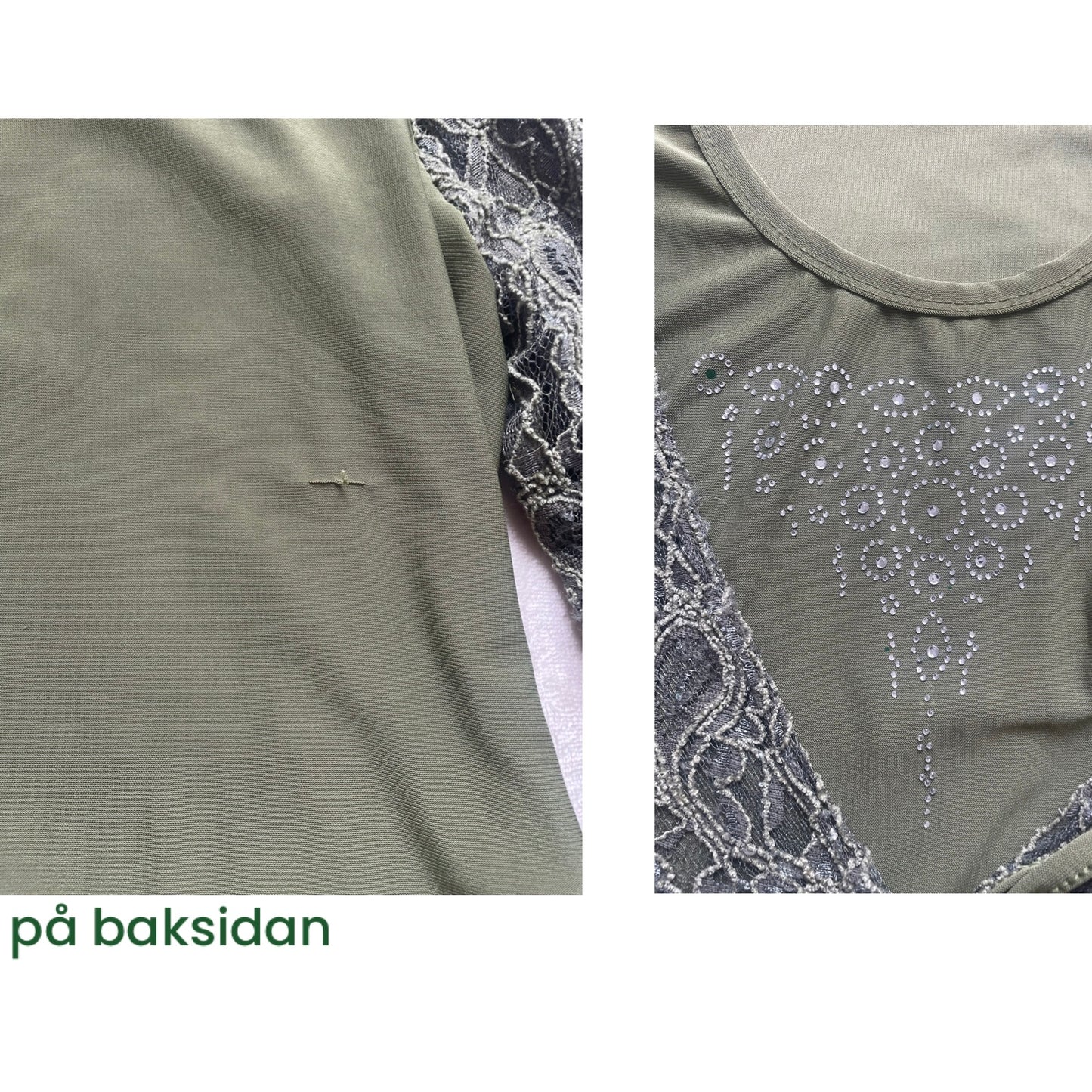 Lace Rhinestone 3/4 Sleeve Top
