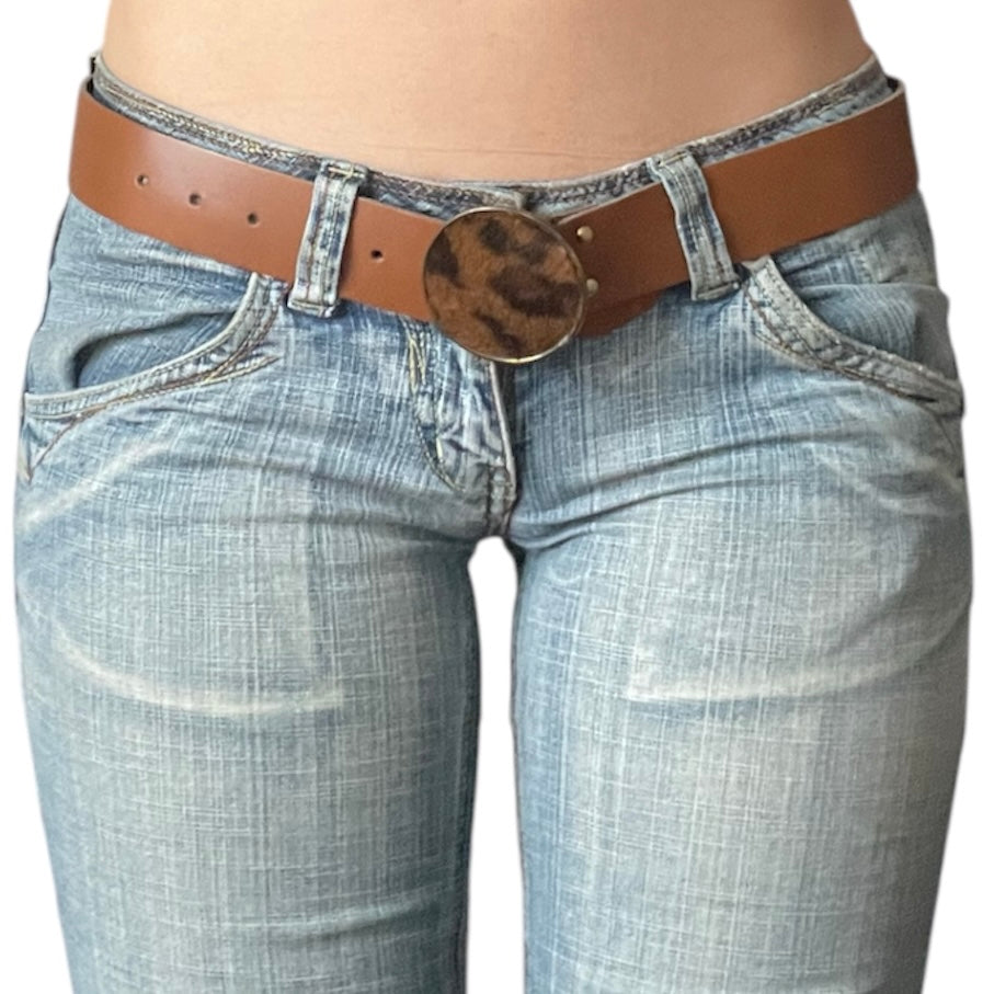 Leopard Leather Belt