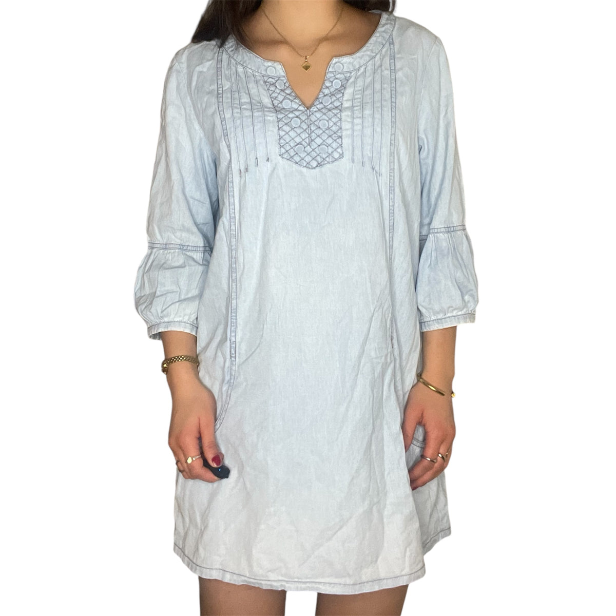 Denim 3/4 Sleeve Dress