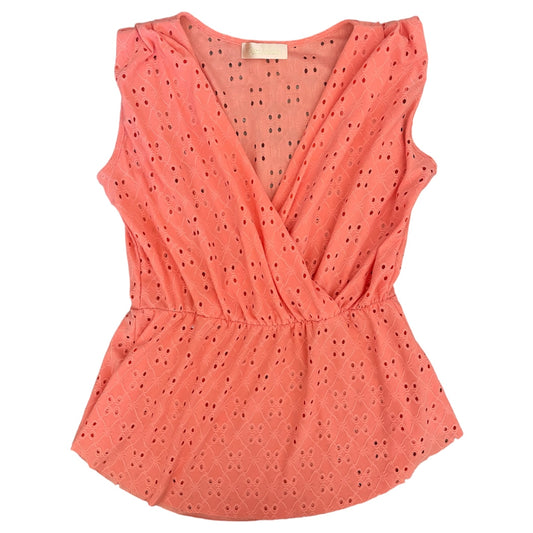 Coral Embroidery Top