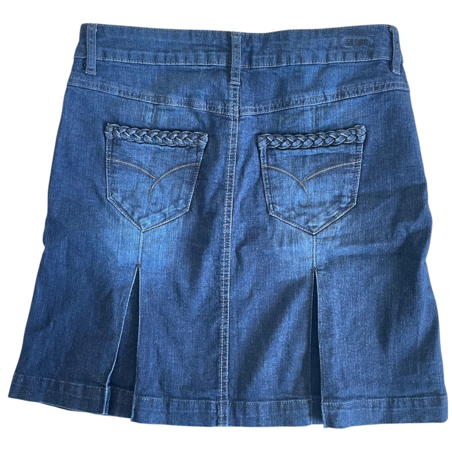 Blue Dark Wash Denim Midi Skirt