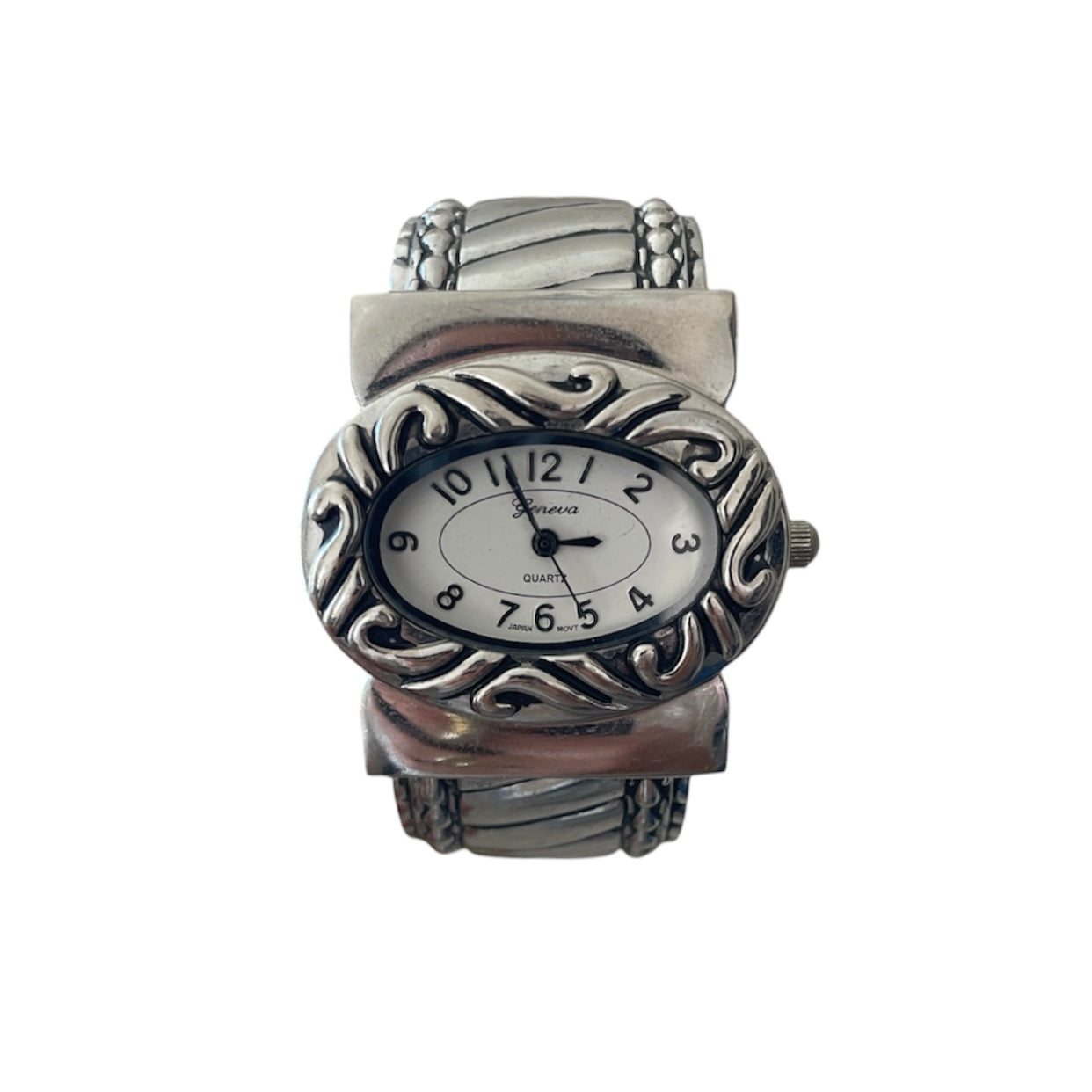 Geneva Silver Bangle Watch