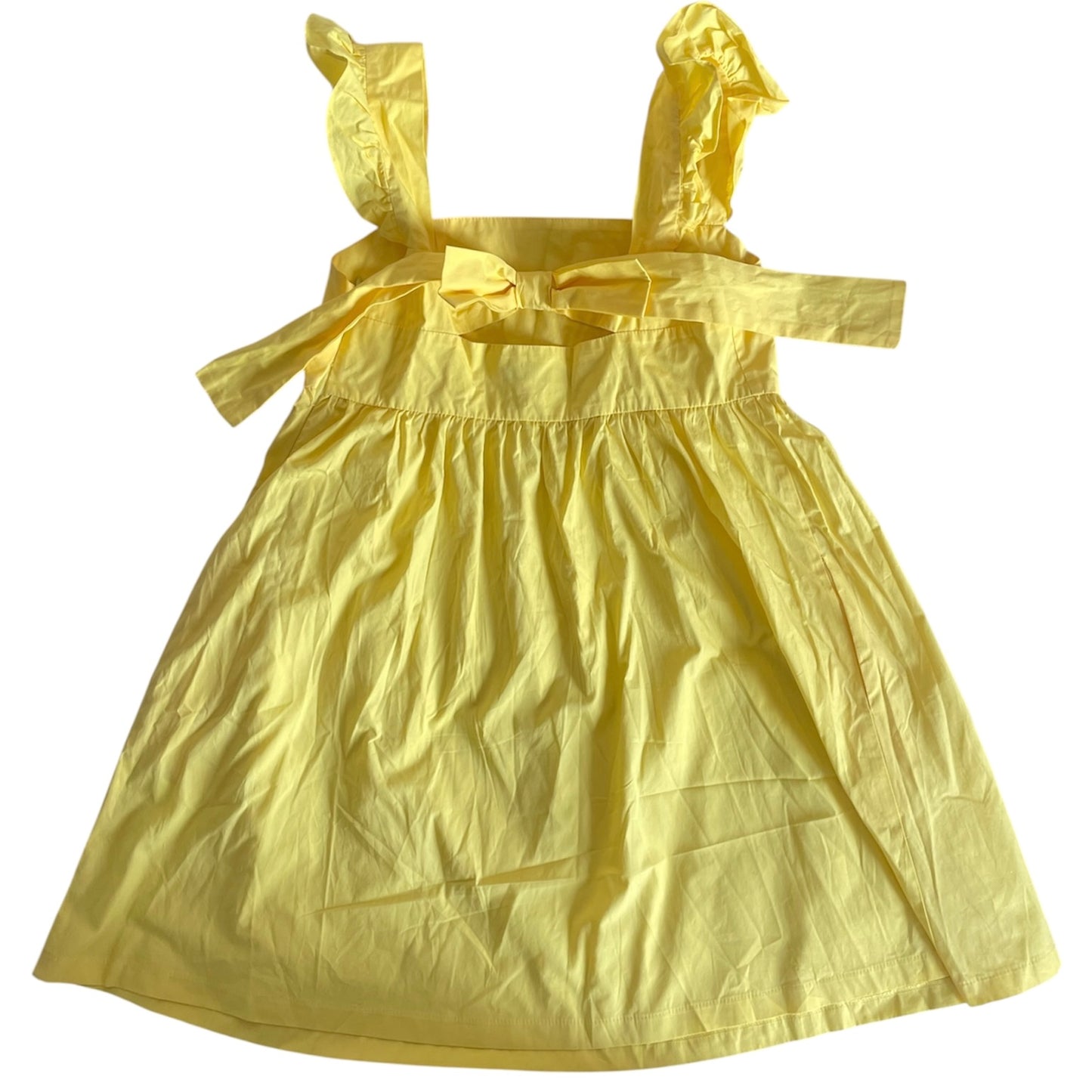 Yellow Ruffle Bow Midi Dress
