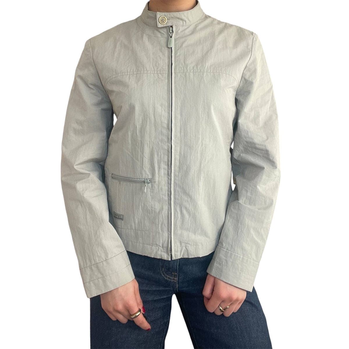 Cotton Zip Button Collar Jacket