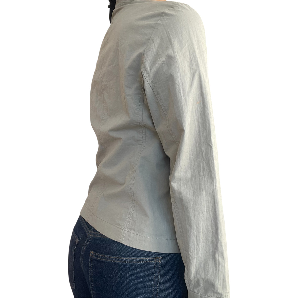 Cotton Zip Button Collar Jacket