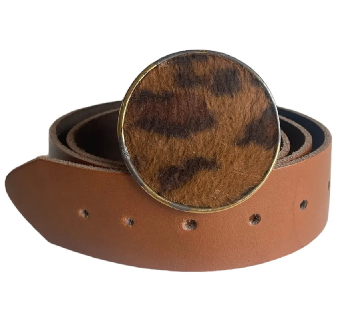 Leopard Leather Belt