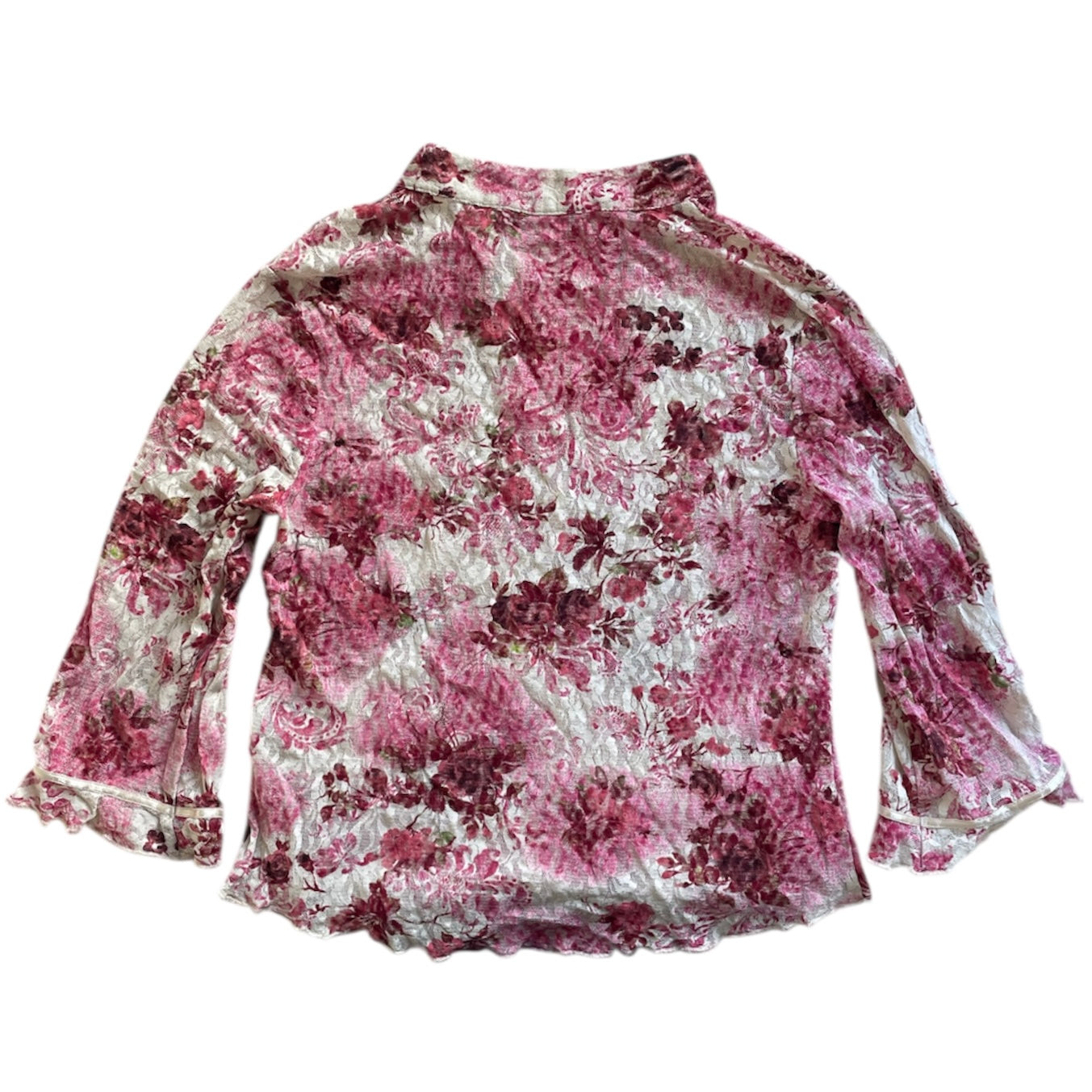 Mesh Floral 3/4 Sleeve Blouse