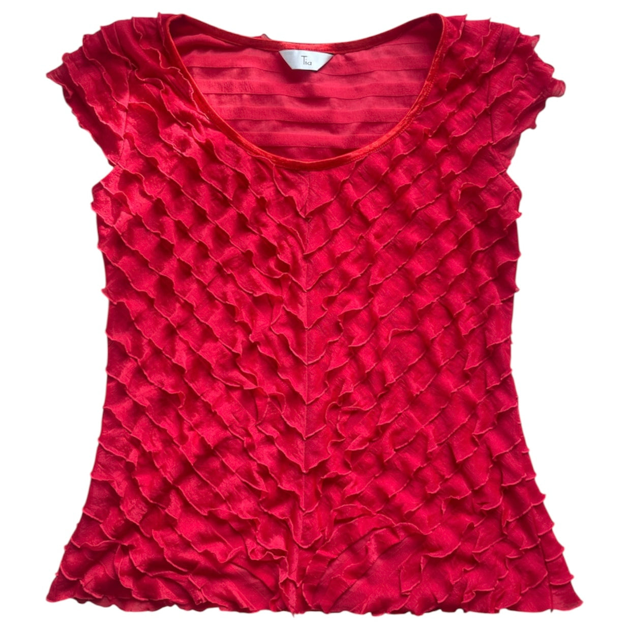 Mesh Ruffle T-Shirt