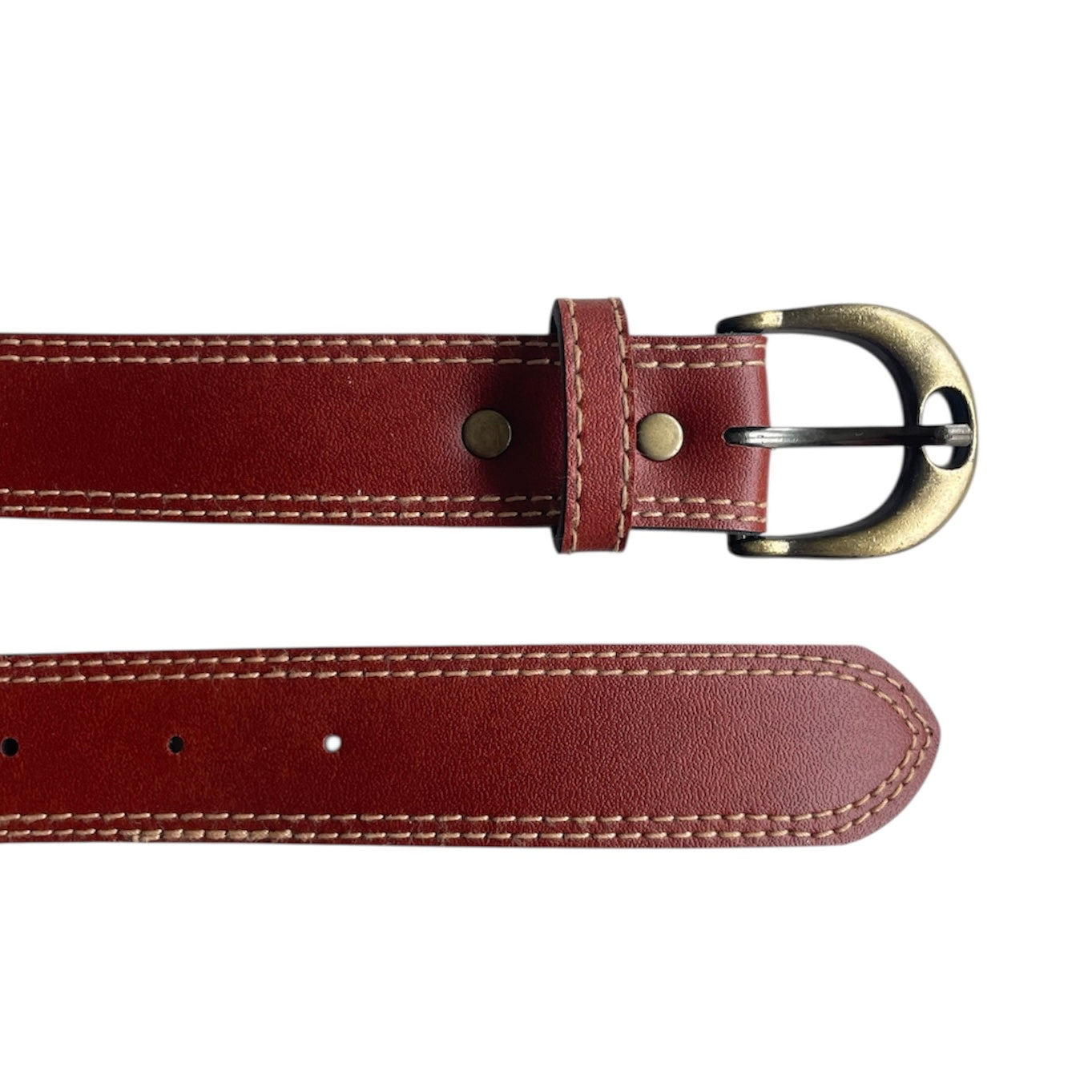 Brown Rustic Gold Leather Belt