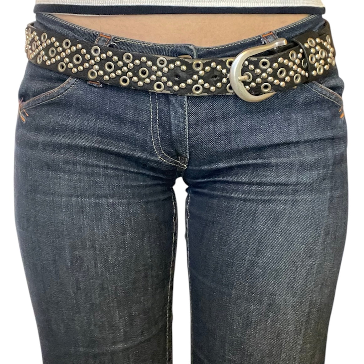 Faux Leather Stud Belt