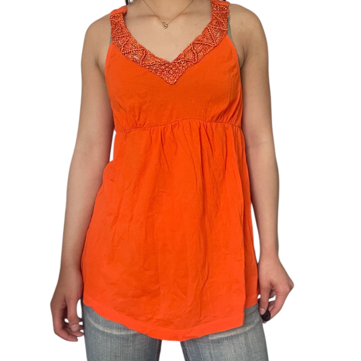 Embroidery V-Neck Tank Top