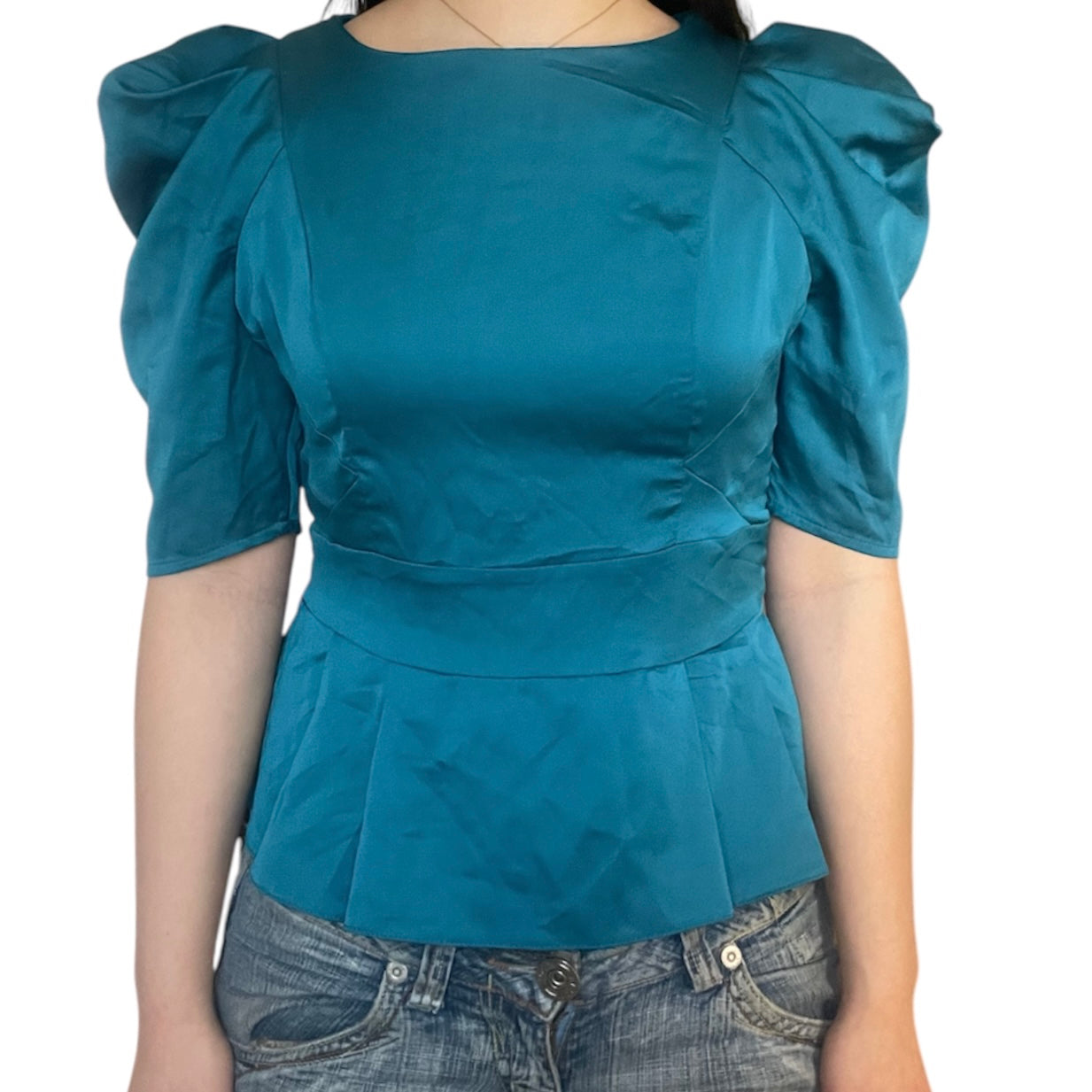 Tie Puff Shoulder Top