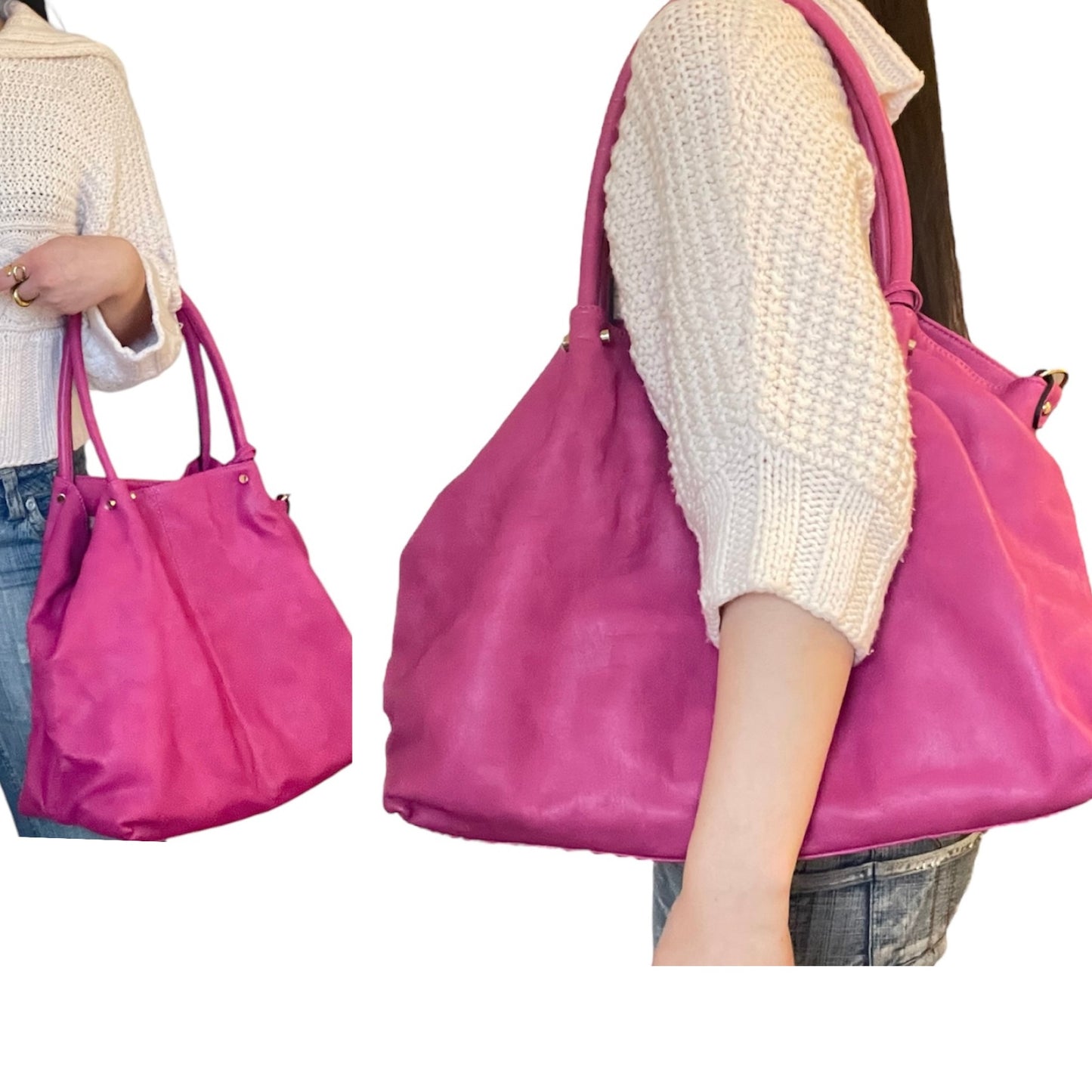 Pink Faux Leather Bag