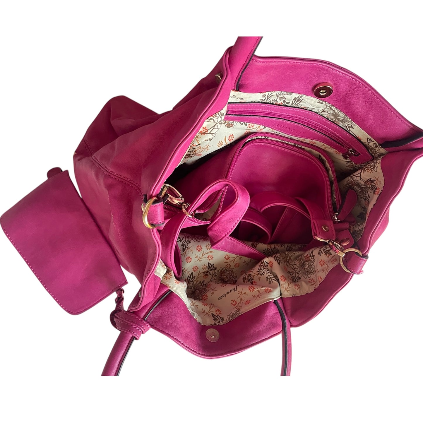 Pink Faux Leather Bag