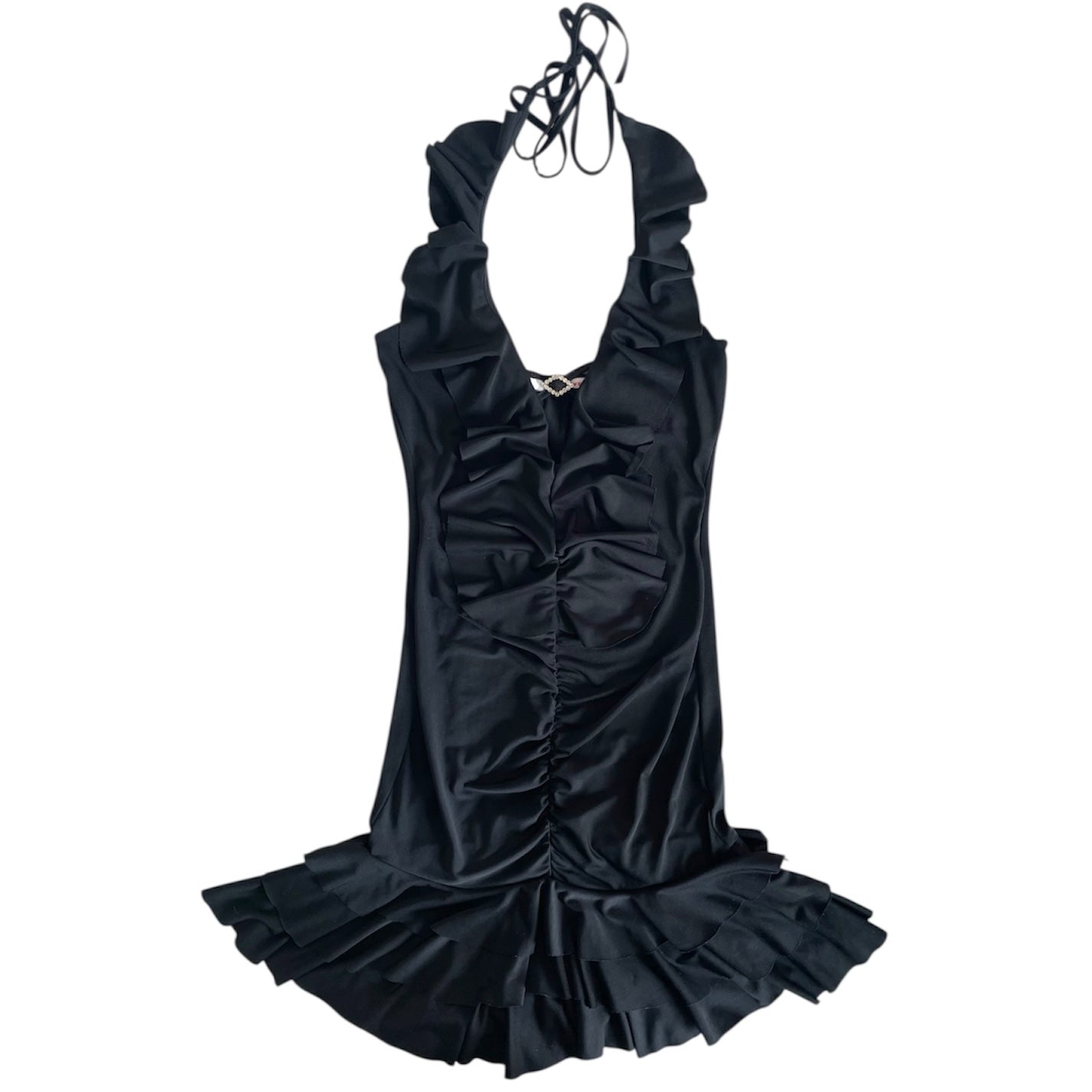 Ruffle Mini Halter Dress