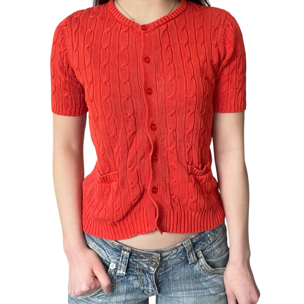 Cable Knit Button Cardigan