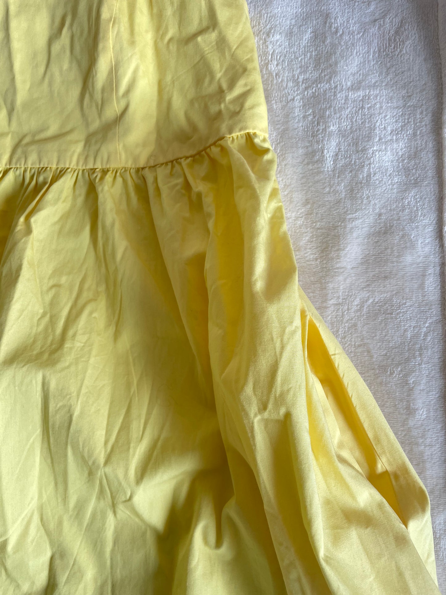Yellow Ruffle Bow Midi Dress