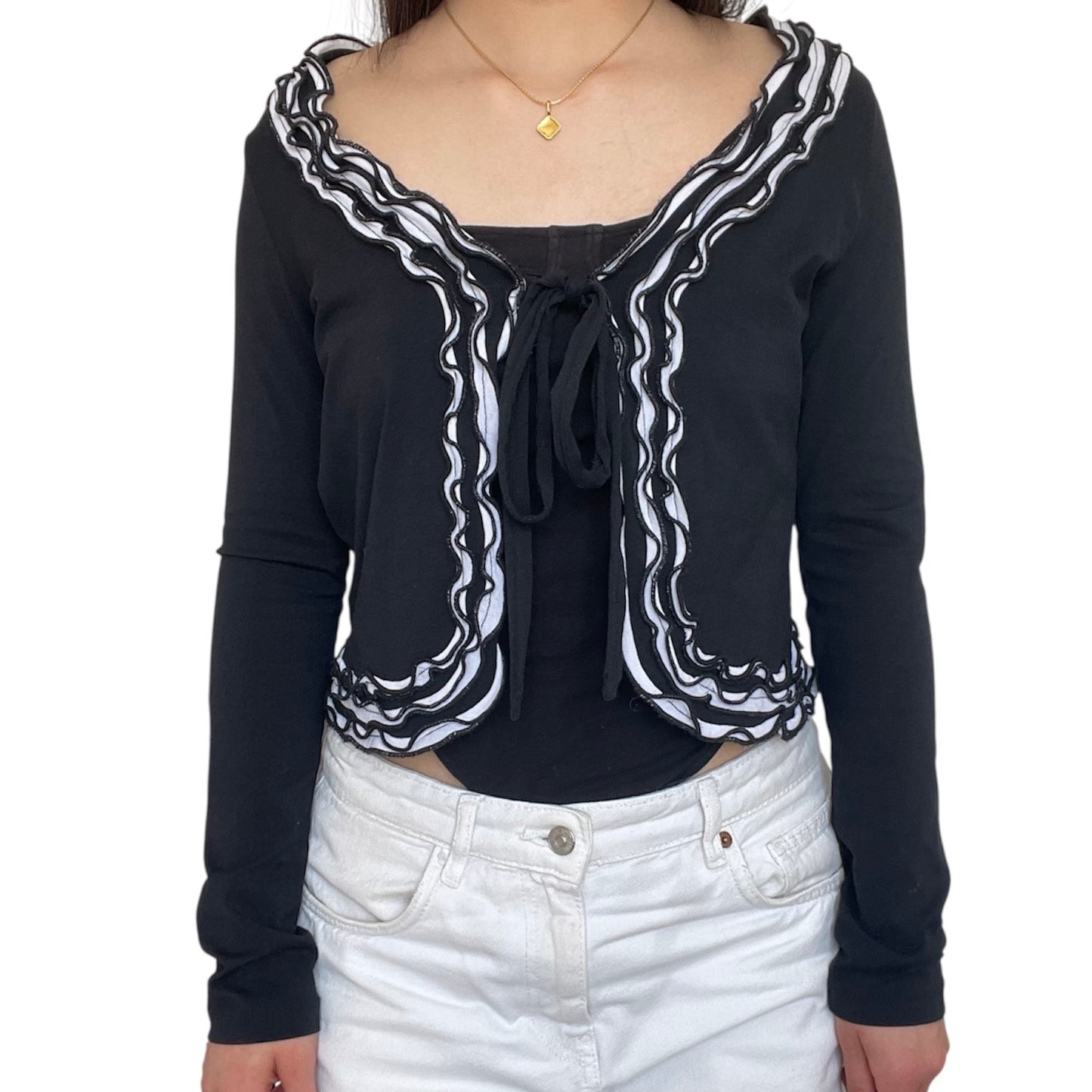 Long Sleeve Tie-Front Top